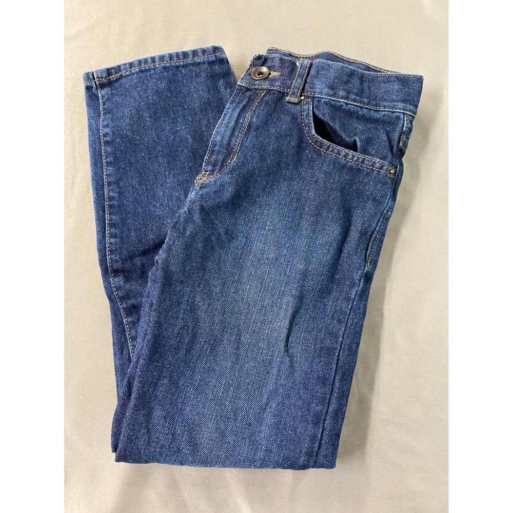 The Childrens Place Straight Leg Jeans - Size 8 Kids Denim Pants Dark Wash